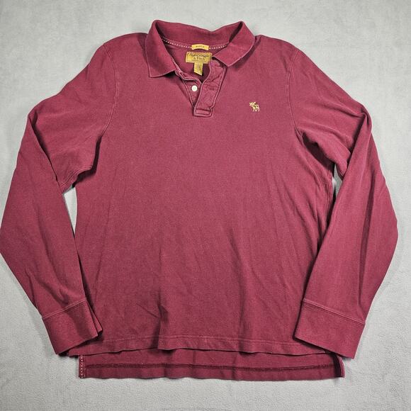 Abercrombie & Fitch Other - Vintage Abercrombie & Fitch Muscle Polo Shirt Mens XL Red Preppy Long Sleeve Y2K